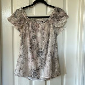 WHBM snakeskin top worm on or off shoulder size S NWOT